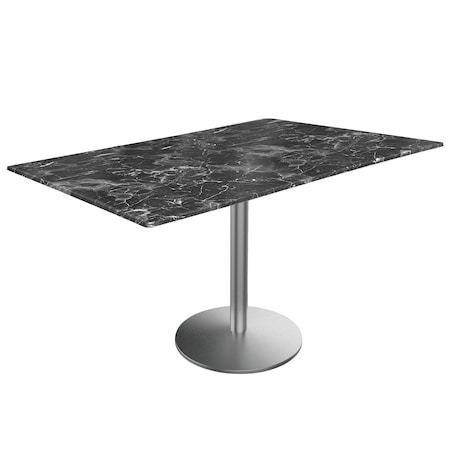 30 Tall OD214 St Steel Table Base W22 Dia Foot And 32x48 Black Marble Top,IndoorOutdoor